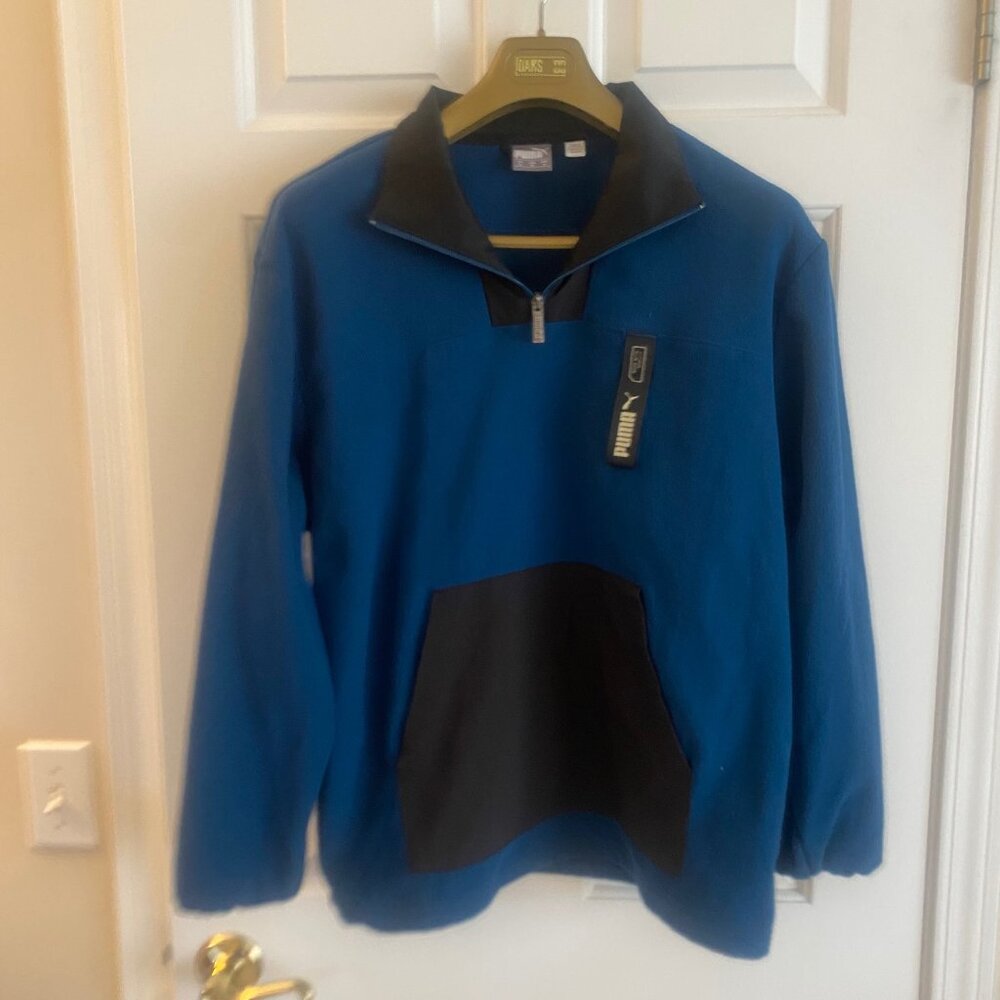 Puma - medium - Mens nice blue pullover 1/4 zip jacket